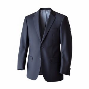 Tiglio Luxe Italian Extra Fine Merino Wool Navy Blazer Sport Coat, 40L